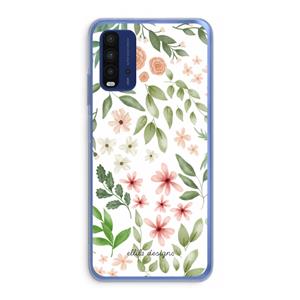 CaseCompany Botanical sweet flower heaven: Xiaomi Redmi 9T Transparant Hoesje
