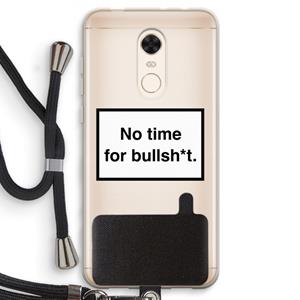 CaseCompany No time: Xiaomi Redmi 5 Transparant Hoesje met koord