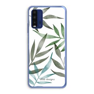 CaseCompany Tropical watercolor leaves: Xiaomi Redmi 9T Transparant Hoesje