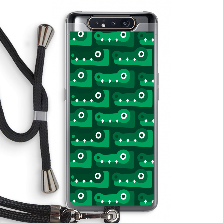 CaseCompany Crocs: Samsung Galaxy A80 Transparant Hoesje met koord