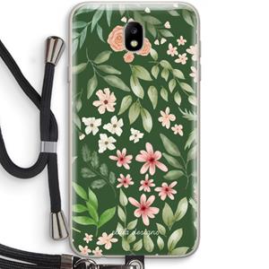 CaseCompany Botanical green sweet flower heaven: Samsung Galaxy J7 (2017) Transparant Hoesje met koord