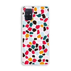 CaseCompany Colored Giraffe: Galaxy A71 Transparant Hoesje