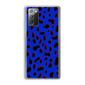 CaseCompany Blue Leopard: Samsung Galaxy Note 20 / Note 20 5G Transparant Hoesje