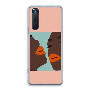 CaseCompany Orange lips: Sony Xperia 5 II Transparant Hoesje