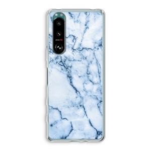 CaseCompany Blauw marmer: Sony Xperia 5 III Transparant Hoesje