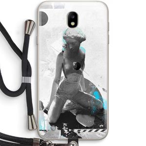 CaseCompany I will not feel a thing: Samsung Galaxy J7 (2017) Transparant Hoesje met koord