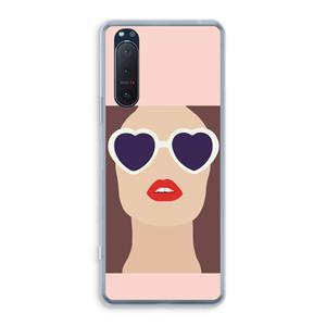 CaseCompany Red lips: Sony Xperia 5 II Transparant Hoesje