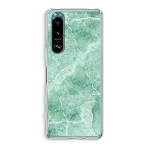 CaseCompany Groen marmer: Sony Xperia 5 III Transparant Hoesje
