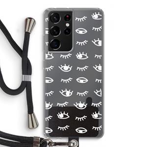 CaseCompany Eye pattern #3: Samsung Galaxy S21 Ultra Transparant Hoesje met koord