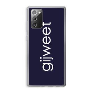 CaseCompany Gijweet: Samsung Galaxy Note 20 / Note 20 5G Transparant Hoesje