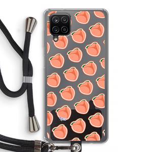 CaseCompany Just peachy: Samsung Galaxy A12 Transparant Hoesje met koord