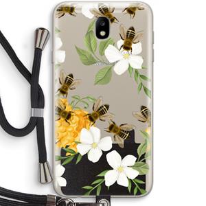 CaseCompany No flowers without bees: Samsung Galaxy J7 (2017) Transparant Hoesje met koord