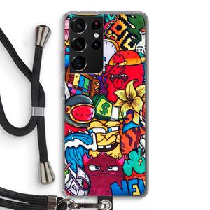 CaseCompany No Rules: Samsung Galaxy S21 Ultra Transparant Hoesje met koord