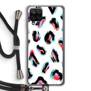 CaseCompany Cheetah color: Samsung Galaxy A12 Transparant Hoesje met koord
