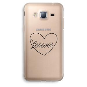 CaseCompany Forever heart black: Samsung Galaxy J3 (2016) Transparant Hoesje