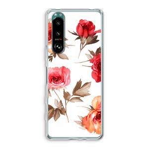CaseCompany Roosjes: Sony Xperia 5 III Transparant Hoesje