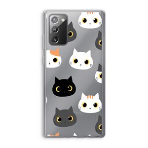 CaseCompany Katten: Samsung Galaxy Note 20 / Note 20 5G Transparant Hoesje