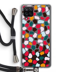 CaseCompany Colored Giraffe: Samsung Galaxy A12 Transparant Hoesje met koord
