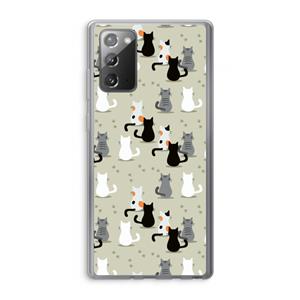 CaseCompany Katten: Samsung Galaxy Note 20 / Note 20 5G Transparant Hoesje