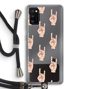CaseCompany Rock: Samsung Galaxy A41 Transparant Hoesje met koord