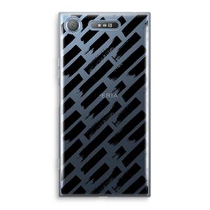 CaseCompany Zwarte vegen: Sony Xperia XZ1 Transparant Hoesje