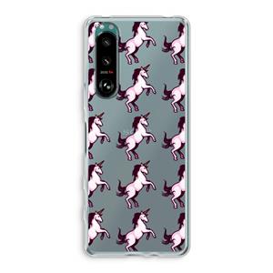 CaseCompany Musketon Unicorn: Sony Xperia 5 III Transparant Hoesje