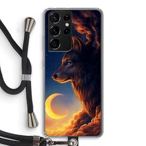 CaseCompany Night Guardian: Samsung Galaxy S21 Ultra Transparant Hoesje met koord