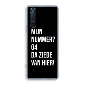 CaseCompany Da ziede van hier - Zwart: Sony Xperia 5 II Transparant Hoesje