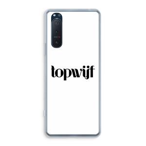 CaseCompany Topwijf Wit: Sony Xperia 5 II Transparant Hoesje