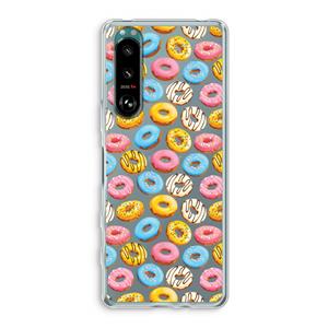 CaseCompany Pink donuts: Sony Xperia 5 III Transparant Hoesje