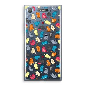 CaseCompany Kleurrijke katten: Sony Xperia XZ1 Transparant Hoesje