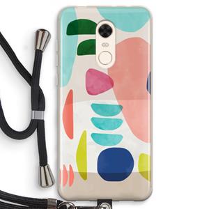 CaseCompany Bold Rounded Shapes: Xiaomi Redmi 5 Transparant Hoesje met koord