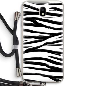 CaseCompany Zebra pattern: Samsung Galaxy J7 (2017) Transparant Hoesje met koord