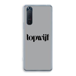 CaseCompany Topwijf Grijs Zwart: Sony Xperia 5 II Transparant Hoesje