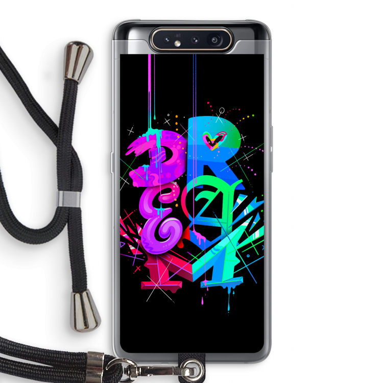 CaseCompany Dream: Samsung Galaxy A80 Transparant Hoesje met koord