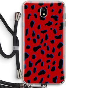 CaseCompany Red Leopard: Samsung Galaxy J7 (2017) Transparant Hoesje met koord