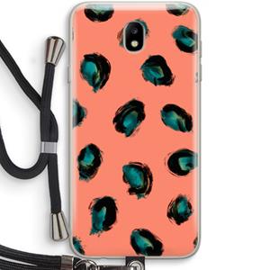 CaseCompany Pink Cheetah: Samsung Galaxy J7 (2017) Transparant Hoesje met koord