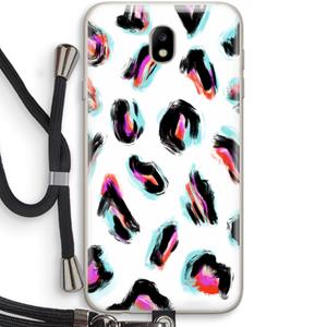 CaseCompany Cheetah color: Samsung Galaxy J7 (2017) Transparant Hoesje met koord