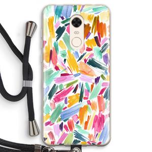 CaseCompany Watercolor Brushstrokes: Xiaomi Redmi 5 Transparant Hoesje met koord