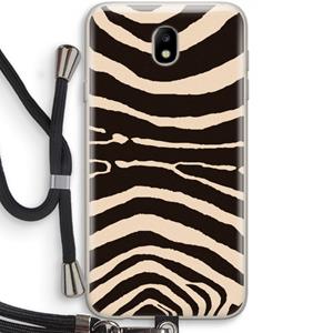 CaseCompany Arizona Zebra: Samsung Galaxy J7 (2017) Transparant Hoesje met koord