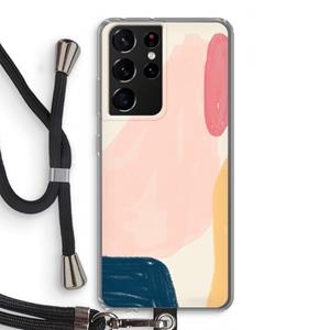 CaseCompany Saturday Flow: Samsung Galaxy S21 Ultra Transparant Hoesje met koord