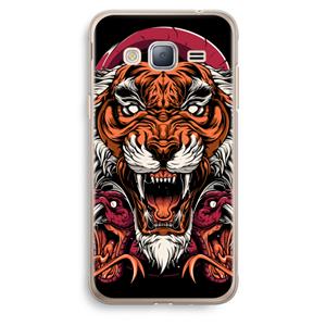 CaseCompany Tiger and Rattlesnakes: Samsung Galaxy J3 (2016) Transparant Hoesje