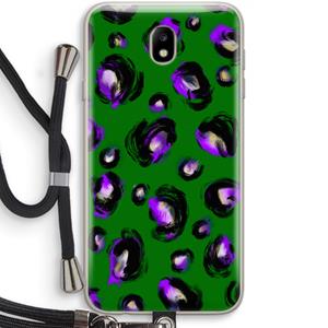 CaseCompany Green Cheetah: Samsung Galaxy J7 (2017) Transparant Hoesje met koord
