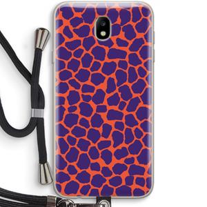 CaseCompany Purple Giraffe: Samsung Galaxy J7 (2017) Transparant Hoesje met koord