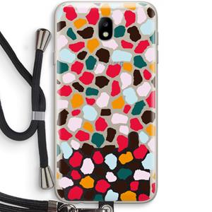 CaseCompany Colored Giraffe: Samsung Galaxy J7 (2017) Transparant Hoesje met koord