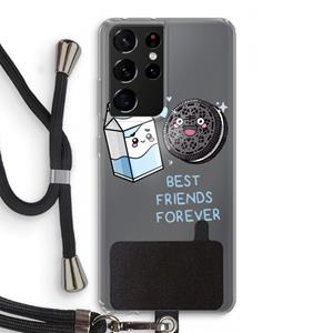 CaseCompany Best Friend Forever: Samsung Galaxy S21 Ultra Transparant Hoesje met koord