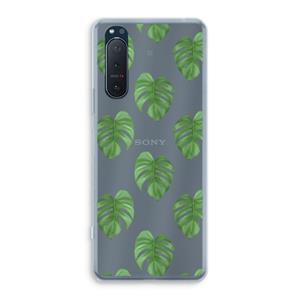 CaseCompany Monstera leaves: Sony Xperia 5 II Transparant Hoesje