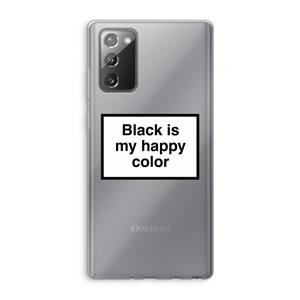 CaseCompany Black is my happy color: Samsung Galaxy Note 20 / Note 20 5G Transparant Hoesje