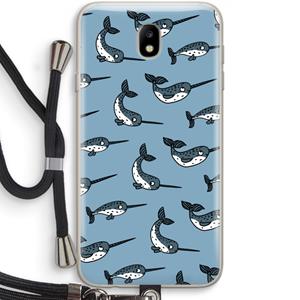 CaseCompany Narwhal: Samsung Galaxy J7 (2017) Transparant Hoesje met koord