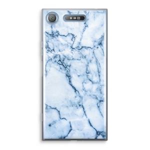 CaseCompany Blauw marmer: Sony Xperia XZ1 Transparant Hoesje